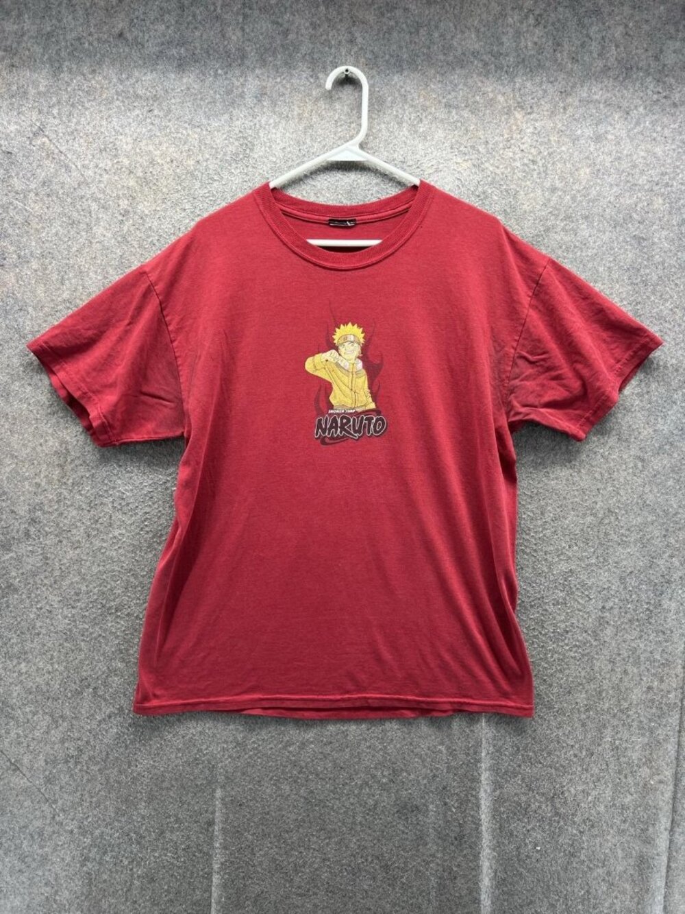 Vintage Naruto Shirt Mens XL Red Anime Shonen Jump Tee 2002 Double Sided